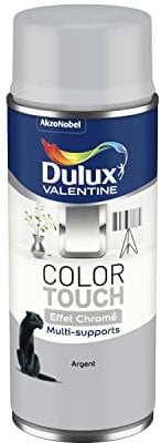 Dulux Valentine Peinture Intérieure et Extérieure Aérosol Color Touch Effet - Argent Effet Chrome - 400ml