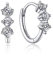 MomentWish Creolen Silber mit Moissanite Diamant, 0,6 Karat/10mm Silber Creolen Damen 925 Ohrringe klein Liebes Geschenk für Freundin (3 Steine)