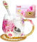 Homtibrm Birthday Gifts for Women Her Mom Teacher Friends Enamel Flower Tea Cup Glass Coffee Mug Gifts for Women Birthday,Mother's Day,Anniversary (Purple)