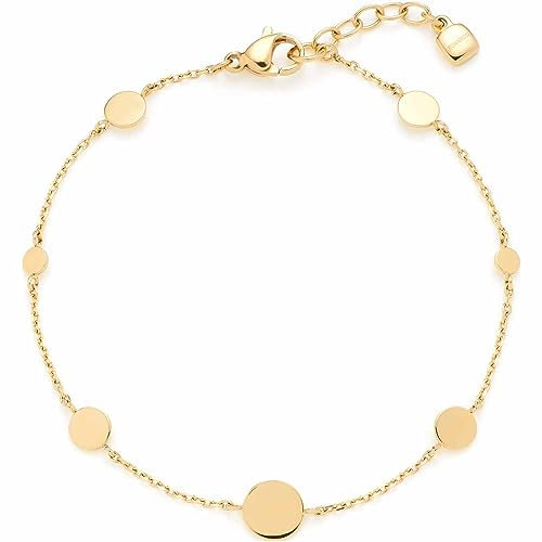 JEWELS BY LEONARDO Armband Ciao Milla • Arm-Kette aus goldfarbenem Edelstahl • eingesetzte Plättchen in verschiedenen Größen • 18-20 cm Länge • Schmuck Geschenk für Frauen • 023313