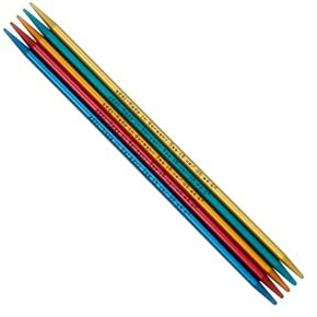 Addi - Addi Colibri Eloxiert Aluminium Mehrfarbig (15cm, 2.50mm) Doppelt Spitz Stricken Nadeln - 5 Nadeln