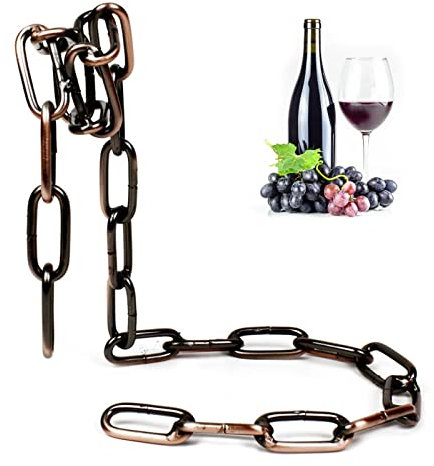 Metal Wine Rack, Wine Bottle Rack, Floating Iron Link Chains Design Wine Bottle Holder, Metal Chain Wine Racks, Modern Wine Display Rack for Kitchen, Bar, Living Room, Dining Room