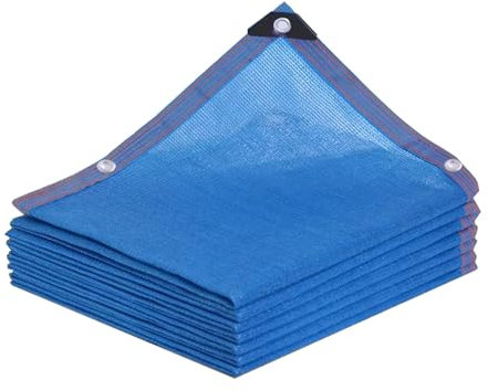 MQZHUK Tissu d'ombrage Bleu Filet Protection Solaire 90% avec boutonnière Pare-Soleil Filet en Tissu résistant aux UV pour Couverture de Jardin Fleurs Plantes Patio (6mX6m)