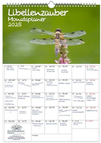 Libellenzauber Planer DIN A3 Kalender für 2025 - Seelenzauber