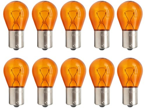 ShuoHui PY21W Blinkerlampe Blinkerbirne 12V orange gelbe Kugel Lampe BAU15s Auto Lampe S25 21W Birne Blinker Glühbirne (10)