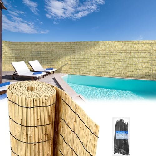 Sichtschutzzaun Handgeflecht Schilfmatten 60cm 90cm 130cm Hoch Bambuszaun Dauerhaft Wind- Und Sonnenfest Sichtschutz Für Die Umzäunung Von Hinterhöfen Terrassen Und Gärten ( Color : Primary black line