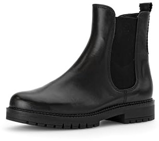 Gabor Damen Chelsea Boots, Frauen Stiefeletten,halbstiefel,Kurzstiefel,uebergangsschuhe,uebergangsstiefel,warm,schwarz (Flausch),35.5 EU / 3 UK