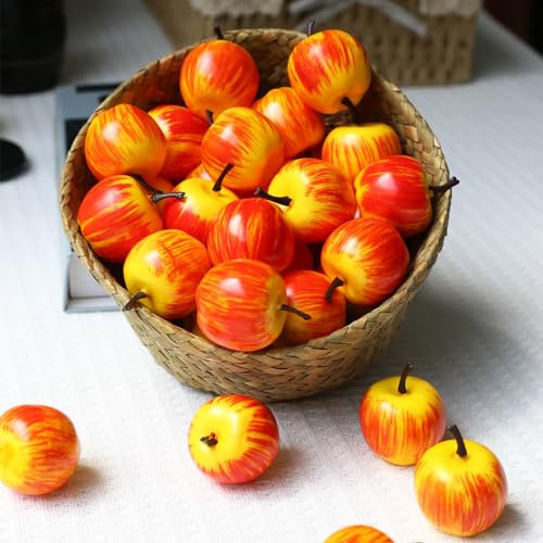 Künstliche Mini-Apfelfrüchte aus Kunststoff, realistische künstliche Früchte, lebensechte Dekoration für Zuhause, Küche, Tisch, Schüssel, Urlaub, Party, Dekoration, Fotografie, Requisiten, Display