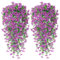 Betylifoy Fleurs Artificielles Suspendues 4PCS Plantes Artificielles Suspendues pour l'Extérieur Fleurs Artificielles Résistantes aux UV pour Le Jardin Le Patio et la Extérieure (Violet)