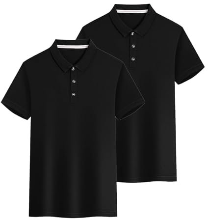 2 Pack: Polo T Shirts for Women UK Lightweight Moisture Wicking Short Sleeve Polos Casual Solid Color 3 Buttons Breathable Work Tops Quick Dry Athletic Golf Tennis Shirts S-4XL