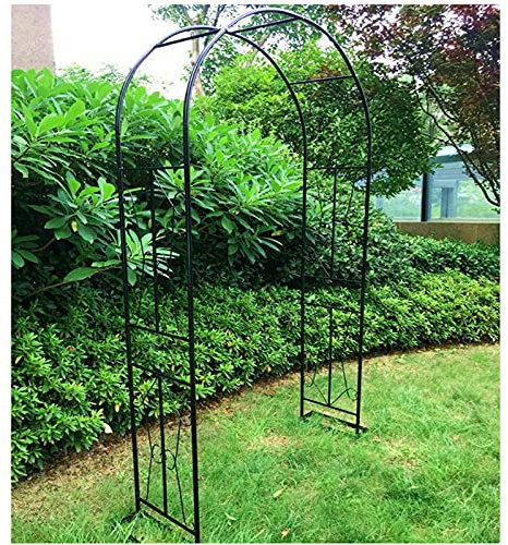 Grande arco da giardino in ferro per rose, rampicanti e fiori, supporto da 2,4 m, pergolato da esterno in metallo, con auto-assemblaggio (180 x 240 cm, 200 x 240 cm, 260 x 240 cm)