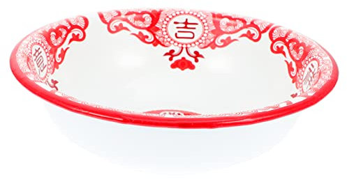 OKUMEYR Vintage Enamel Basin Sturdy Soup Bowl Perfect for Home and Kitchen Use