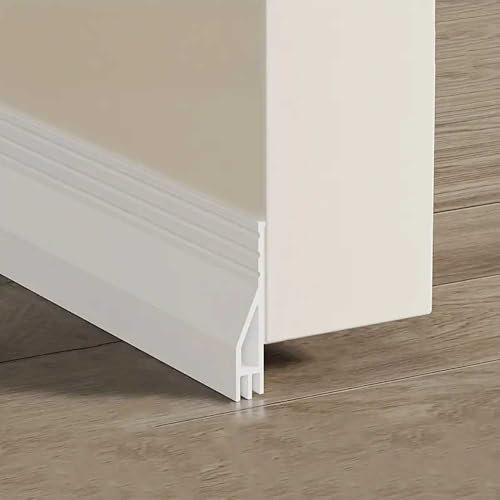 Paraspifferi Silicone Sottoporta Con Adesivo Premium, Lunghezza 1 metro, Porta Blindata d'ingresso, Isolante Termico Porte Finestre, Protezione Freddo, Suoni Chiusura (Bianco)