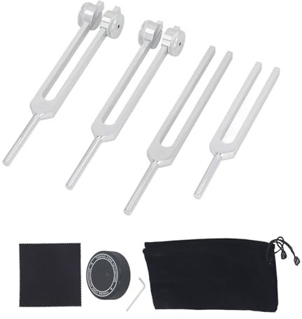Stimmgabeln Set, Resonanz Stimmgabeln, C128 Hz 384 Hz C256 Hz OM136,1 Hz, Chakra Stimmgabel Set, Gewichtete Ungewichtete Stimmgabeln, Stimmgabeln, für Yoga Meditation