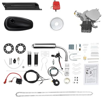 2 Takt Fahrrad Motor 100CC Benzin Motor Kit für Fahrrad Motorisierte Conversion Kit Fahrrad Benzin Hilfsmotor für die meisten 26/28″ Fahrräder Einzylinder Luftkühlung