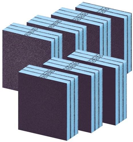 Flintronic 20 Stück Schleifschwämme, Nass-Trocken-Schleifpapier, Körnung Handschleifblöcke,Schleifpads, für Holz, Trockenbau, Metall, Farbe