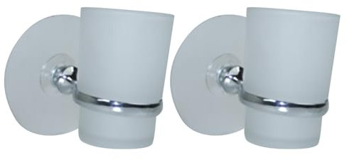 Zahnputzbecher-Set (2 Stück) – Mit Magischem Wandhaken, Selbsthaftend & Ohne Bohren – Ideal für Bad & Gäste-WC