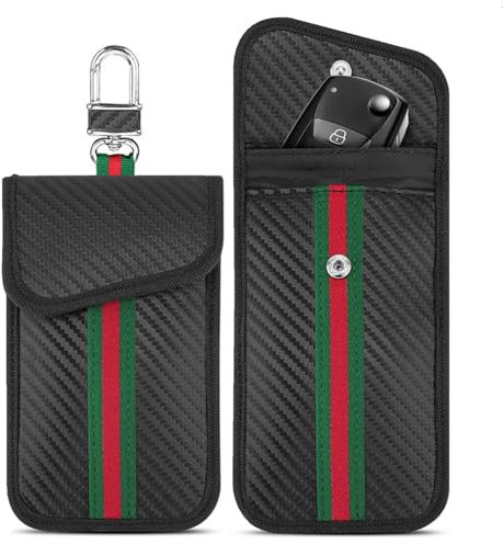 Custodia per chiavi con blocco del segnale RFID (set di 2), copertura protettiva per chiavi dell'auto, protezione per chiavi di accesso senza chiave, custodia antifurto per chiavi