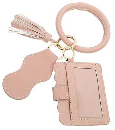 Veemoon Lippenstiftetui aus Hochwertigem Pu-Leder Lippenstiftbeutel mit Armband Kartenetui für Hände zum Tragen von Kosmetikartikeln Karten und Schlüsseln