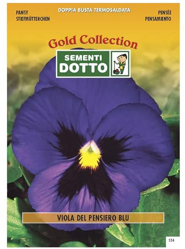 Sicignano | Semi Viola del Pensiero Blu - Pianta Nana Fioritura Prolungata 5-7 cm, Busta Extra - 6 Confezioni da 0.15g, Raccolta Primaverile