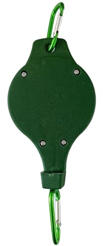 Harilla Pflanzenhaken-Flaschenzug, Pflanzen-Flaschenzug-Aufhänger, verstellbar, leicht erreichbar, einziehbar, für Blumenkörbe, Vogelfutterspender, Hellgrün