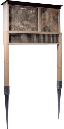 dobar® XXL Insektenhotel mit Standfüßen - Große Nisthilfe für Wildbienen - Wildbienenhotel aus Holz - Bienenhaus Wetterfest - Insektenhaus inklusive Füllmaterial - 128 x 23 x 160 cm - Natur