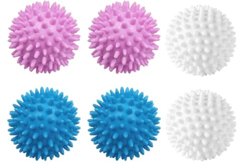 ZYOMVUN Trockner Ball, Wiederverwendbare Dryer Balls, 6 Stück Trocknerbälle Daunen für Daunenjacken Wäschetrockner, igelball, für Bälle Waschball, Trocknerkugeln, für Trockner und Wäschetrockner