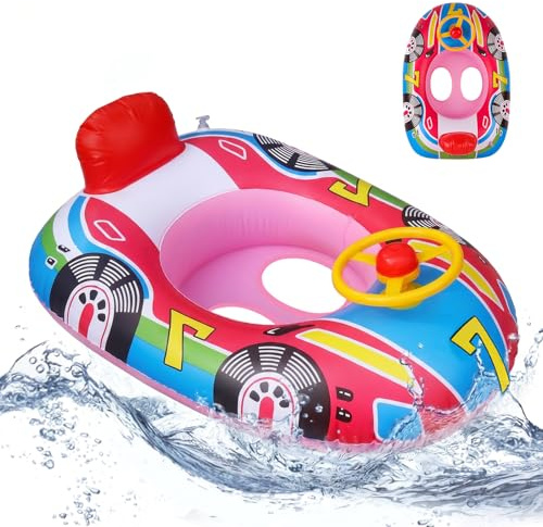 XIMEI Schwimmring Baby, Schwimmreifen Baby mit Lenkrad, Schwimmhilfe Kinder, Automobil Schwimmring Pool Strand Urlaub für Kinder 1-5 Jahren, Wasser Spielzeug (C)