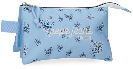 Pepe Jeans Olivia Estuche Triple Blue Claro 22x12x5 cm Polyester 1, 32L von Joumma Bags