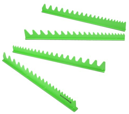 OEMTOOLS 22217 Schraubenschlüssel-Organizer, hält 40 Schraubenschlüssel, 42,2 cm L x 4,8 cm H, grün, magnetisch, aufsteigendes Schlitz-Design