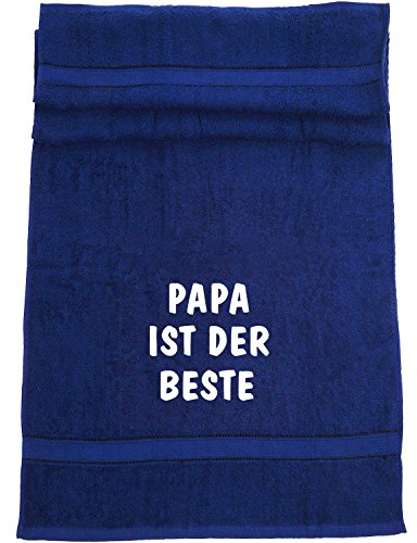 ShirtShop-Saar Papa ist der Beste; Badetuch, dunkelblau