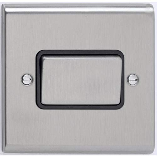 Deta SD1247SCB Fan Isolator Switch - Triple Pole (Satin Chrome/Black Insert)
