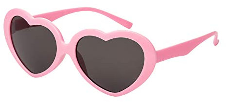 Ultra Pink Heart Sunglasses Classic Heart Glasses in a Love Heart Style Frame Children Girls with UV400 Protection Retro Lolita Love Frame Sun Glasses Kids Girls Pink Heart Shaped Sunglasses Shades