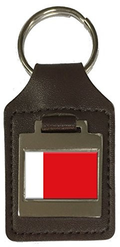 Schlüsselanhänger aus Leder mit Gravur Dubai-Flagge