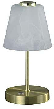 Reality Leuchten Emmy R52541908 LED Tischleuchte, Metall, 2.5 Watt, Messing Matt, Glas alabasterfarbig weiß, 4x fach Touch