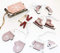 FD 10 teiliges Set Christbaumschmuck ROSA Holz Schlittschuhe NrFD21 Ski Baumschmuck Schlitten Nostalgie Alpen Thema Winter Ski Fahren Chirstbaumdeko Hänger Holzdeko Natur Weiss