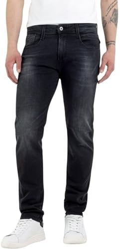 Replay Herren Jeans Anbass Slim-Fit mit Comfort Stretch, Dark Grey 097 (Grau), 33W / 34L