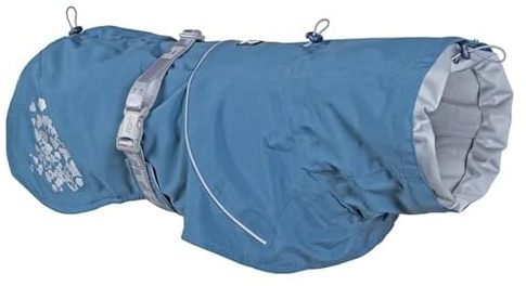 Hurtta Monsoon Regenjacke für Hunde, Wasserdicht Hunderegenmantel mit Reflektoren, Blau 70 cm
