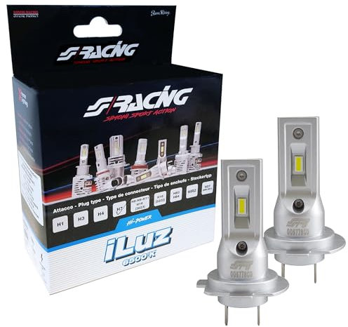 SIMONI RACING Z7 LED Conversion iLuz, Kit 2 Lampadine a LED Attacco H7 – H18 di Piccole Dimensioni per Auto e Moto da 6500°K Luce Bianca