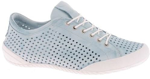 Andrea Conti Damen Schnürschuh Halbschuh Leder Sneaker mit Perforierung 0345767, Größe:40 EU, Farbe:Blau