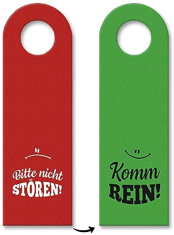 trendaffe - Nicht stören oder Komm rein Türhänger mit Strichmännchen in Rot-Grün Besuch Gast