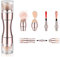 Bling Toman 4 in 1 Makeup Brush, Eyeshadow Eye Lip Face Concealing Blush Foundation Brush All in One Retractable Travel Size Makeup Brush Set (rose gold brush)