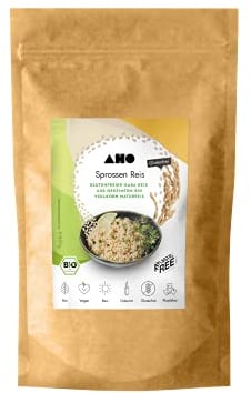 AHO Sprossen Reis 850g, Bio Gekeimter Reis, Vollkorn-Naturreis, GABA Reis, enthält Gamma Amino Butyric Acid