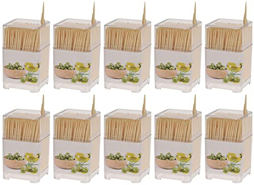 MIJOMA Palillos de dientes prémium de madera sin tratar, perfectos para uso diario, para higiene dental, aperitivos, manualidades (10 x 450 unidades en minilata)