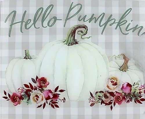 Fall Decor Deko Glas Küche Schneidebrett: Modernes Bauernhaus mit ausgeprägten Rosen auf Vintage Eleganter Kürbis Kürbis (Hello Pumpkin)