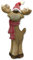 DARO DEKO Winterfigur Rentier mit LED Mütze 24 x 49cm Dekofigur Weihnachtsdeko