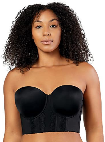 Parfait Elissa P50116 Women's Full Bust and Full Figure Strapless Longline Bra-Black-36GG