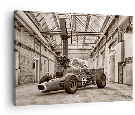 Bilder auf Leinwand 70x50cm Wandbild Architektur Autos - 4918 | Formel 1 Wettrennen Klein Wanddekoration Wohnzimmer Schlafzimmer Küche Wanddeko Wand Kunstdruck Wandkunst Wall Decor ARTTOR