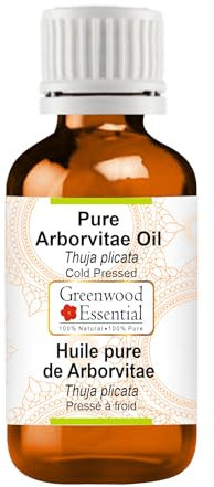 Greenwood Essential Pure Arborvitae Oil (Thuja plicata) Cold Pressed Natural Therapeutic Grade 5ml (0.16 oz)