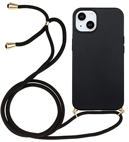CoverKingz Handykette kompatibel mit iPhone 14 Plus - Handyhülle Case Handyband Silikonhülle Cover - Handy Hülle zum Umhängen Schwarz